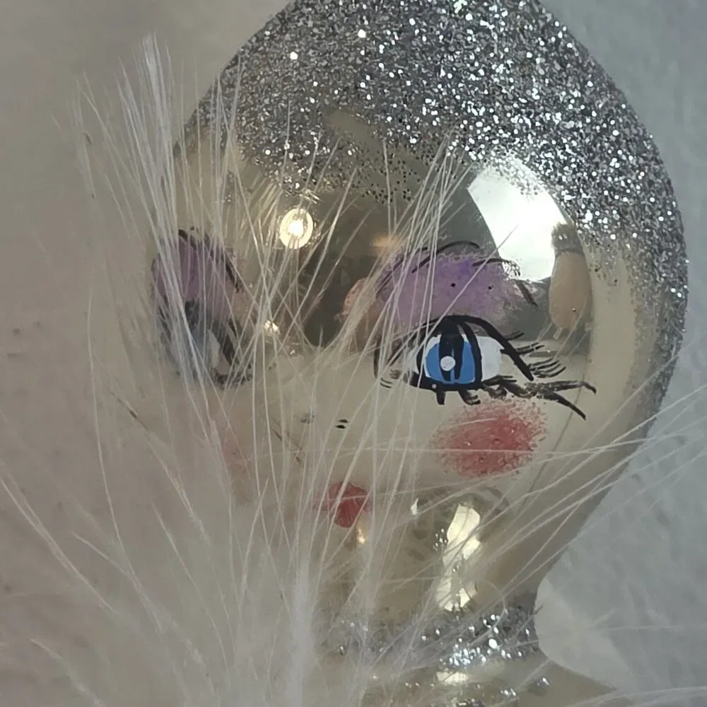 Pier 1 Blown Glass Ballerina Heavy Glitter Christmas tree Ornament Italy Fairy